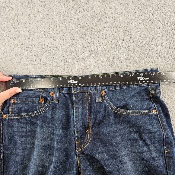 Sold Levis 511 Jeans Mens 32x34 Dark Blue Denim Slim Fit Straight Leg - Picture 8 of 16